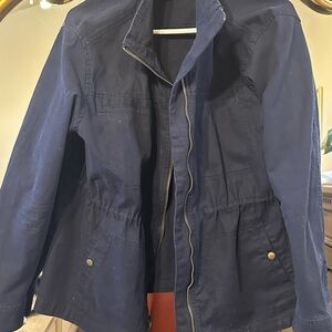 Navy Blue Zip-Up Utility Jacket L